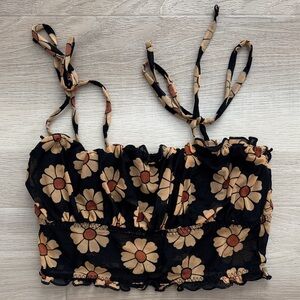 Abercrombie & Fitch - Floral Tie Crop Tank